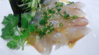 白神の魚タイ風カルパッチョ